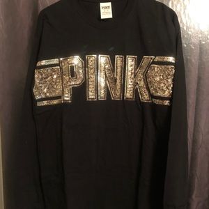 PINK Long Sleeve Sequin Shirt